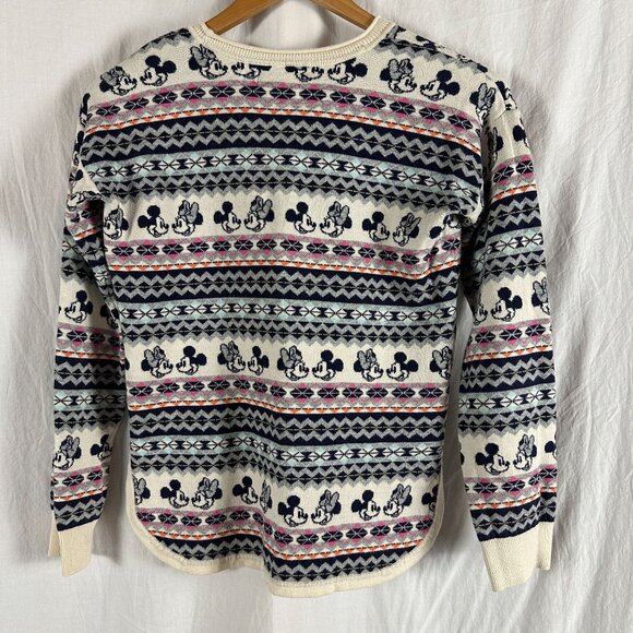 Disney Mickey & Minnie Mouse Fair Isle Sweater Gap Kids XXL 14-16 Cream & Navy C - Picture 5 of 9